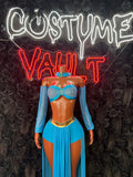 Women's Turquoise Gold Fantasy Princess Costume – Adult Halloween Cosplay Outfit