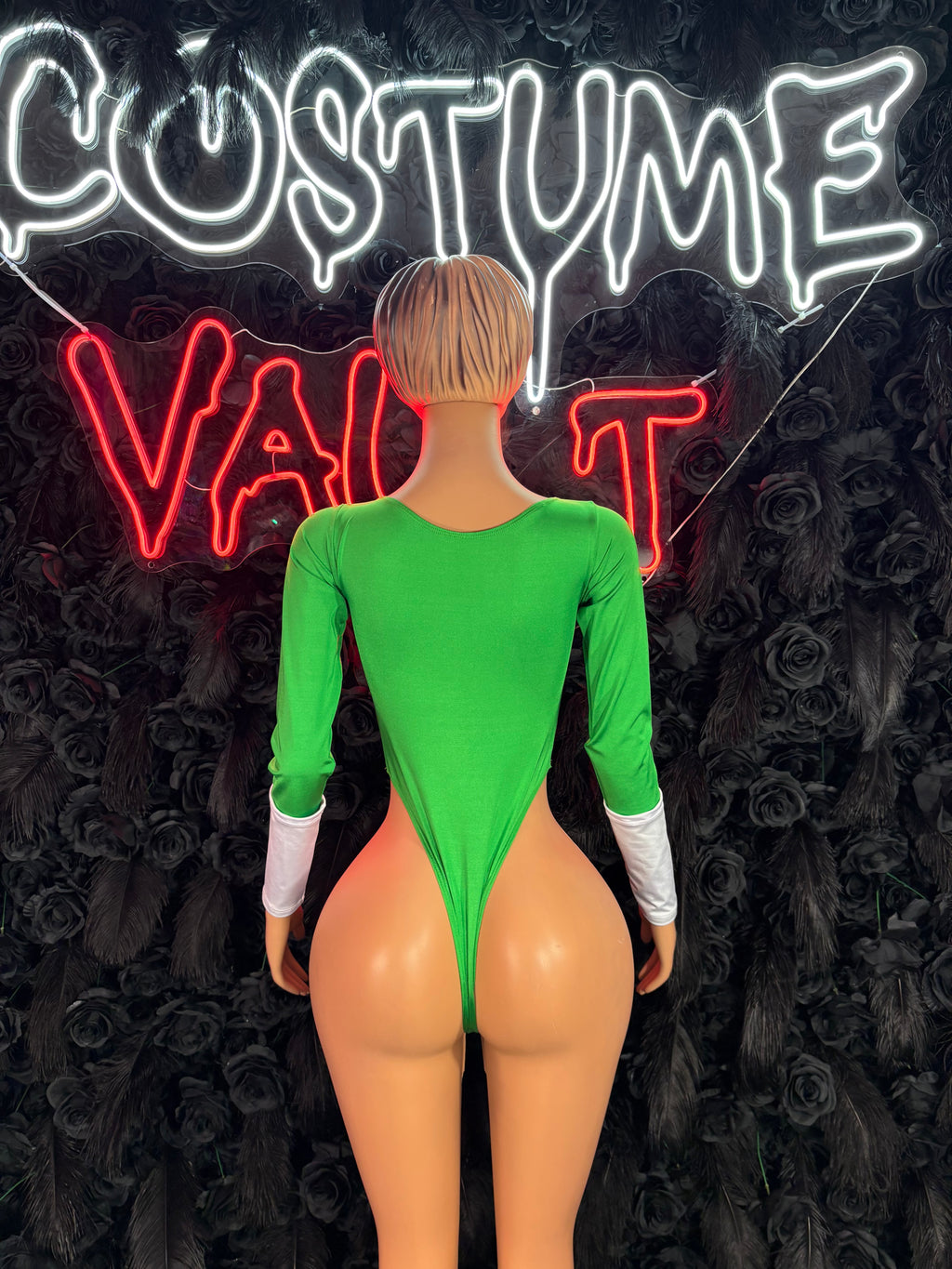 Green Superhero Bottlegirl Bodysuit – Halloween Costume, Cosplay & Clubwear