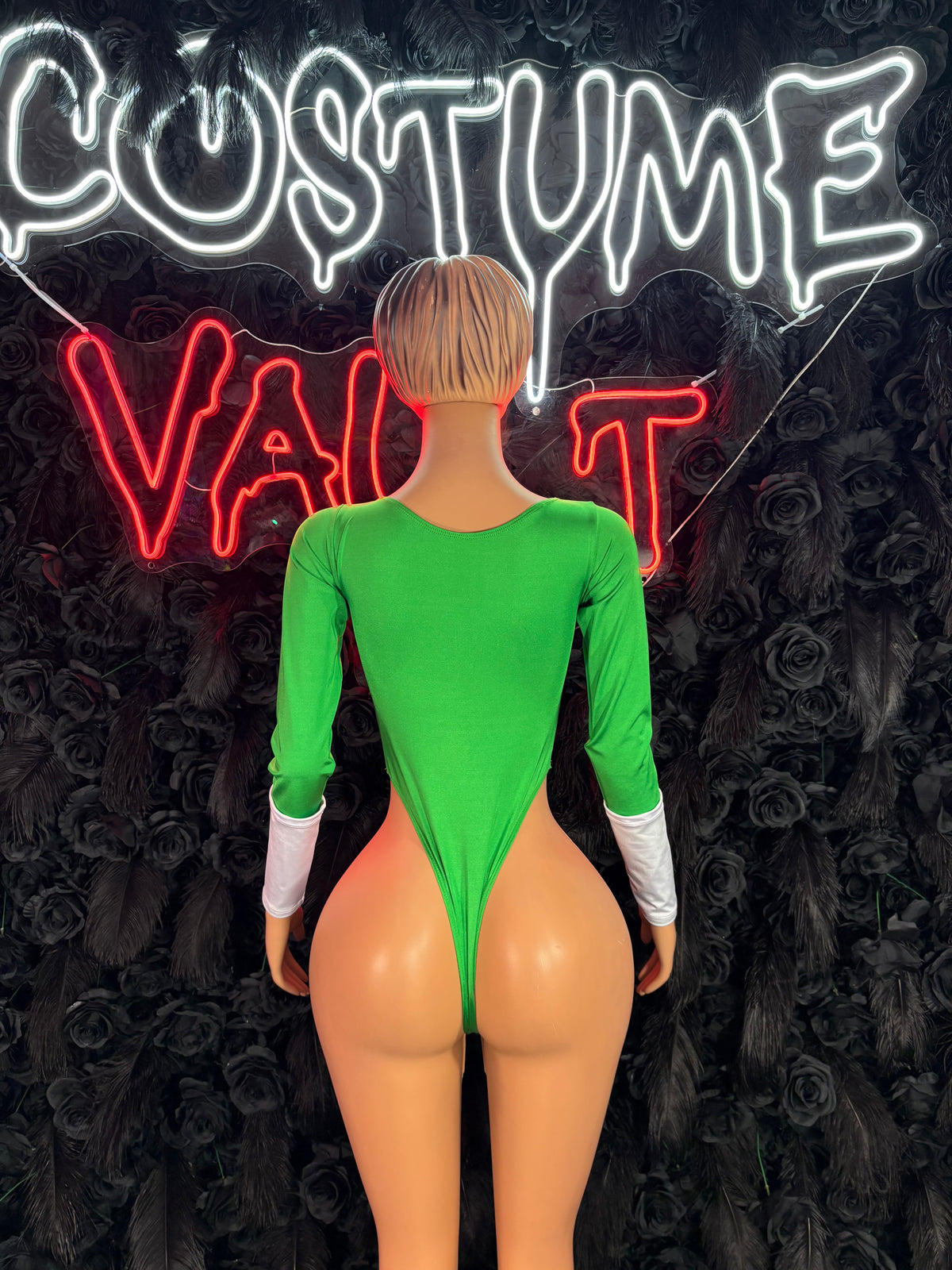 Green Superhero Bottlegirl Bodysuit – Halloween Costume, Cosplay & Clubwear