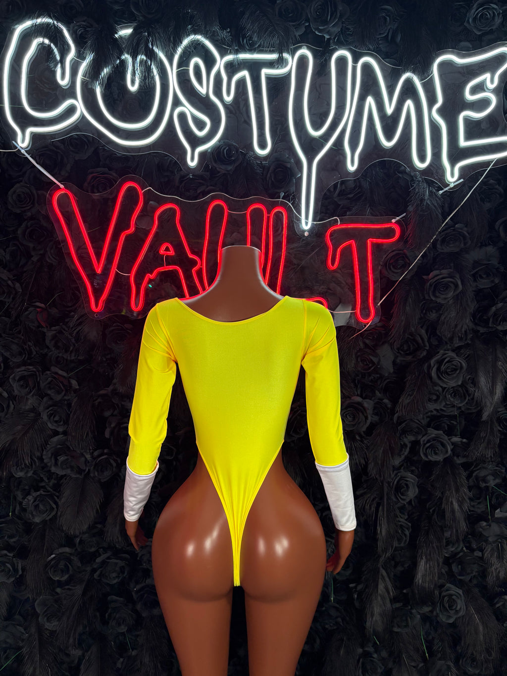 Yellow Superhero Bottlegirl Bodysuit – Halloween Costume, Cosplay & Clubwear