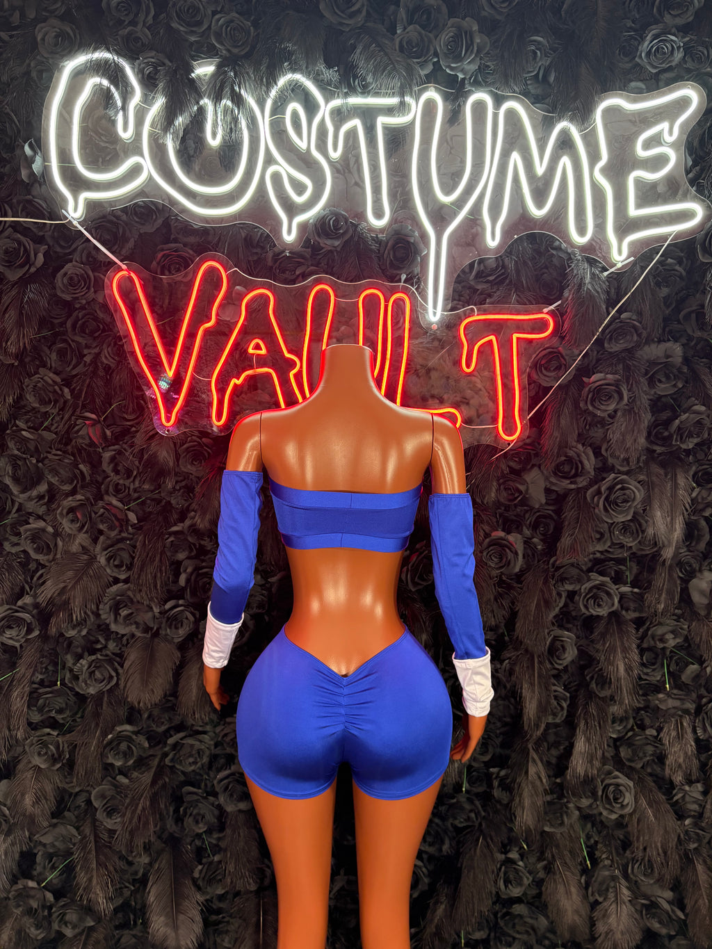 Blue Superhero Bottlegirl Two Piece Set – Halloween Costume, Cosplay & Clubwear