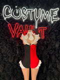 Red Black Card Queen Bodysuit Costume women's adult Halloween costume front view - Costume Vault
