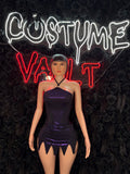 Women's Purple Black Gothic Mini Dress Costume – Adult Halloween Cosplay Outfit