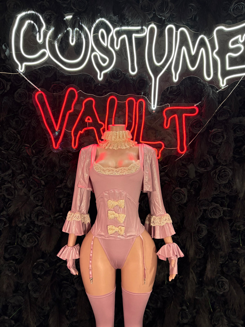 Pink French Queen Costume – Royal Victorian Halloween Bodysuit