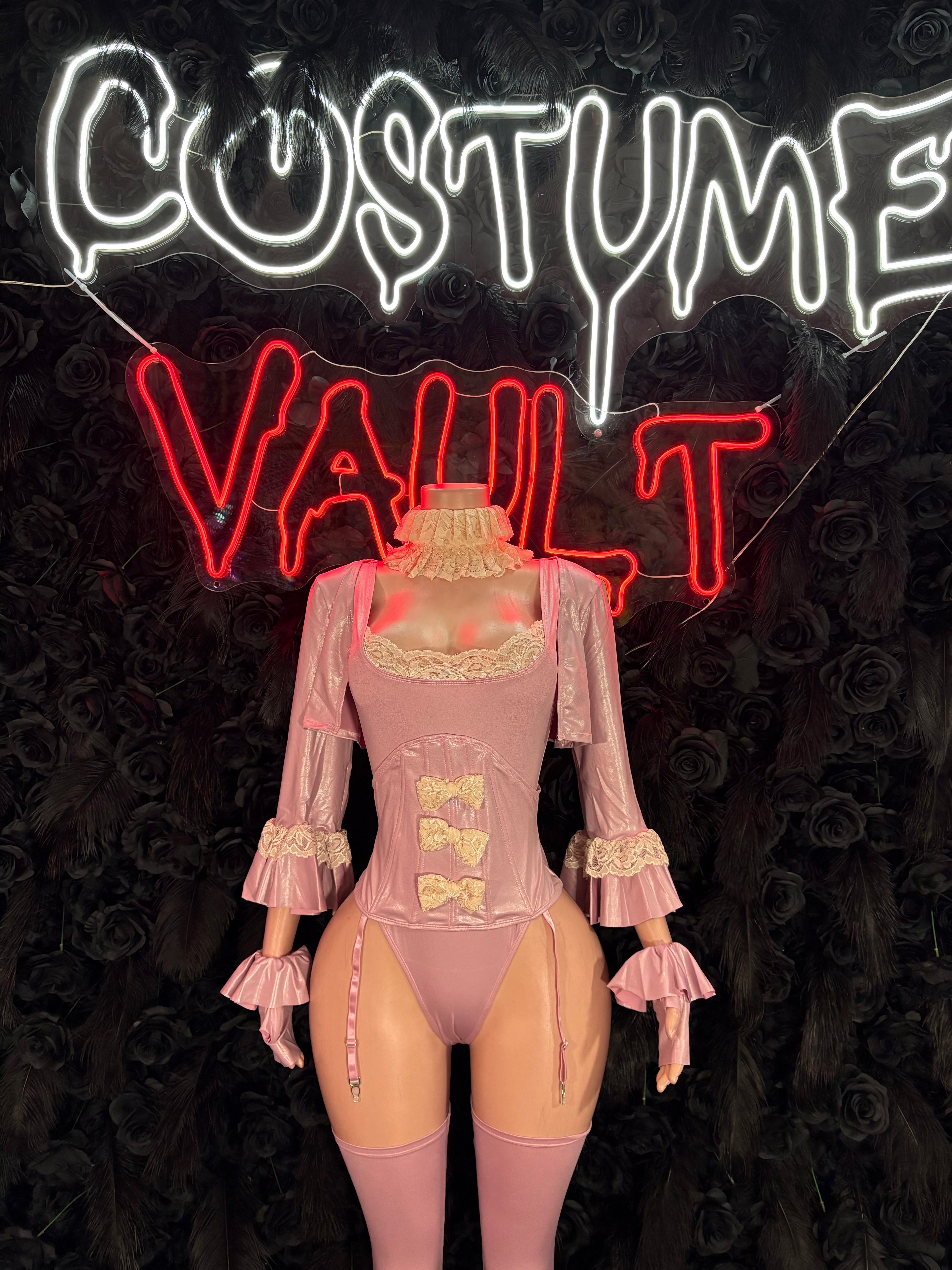 Pink French Queen Costume – Royal Victorian Halloween Bodysuit