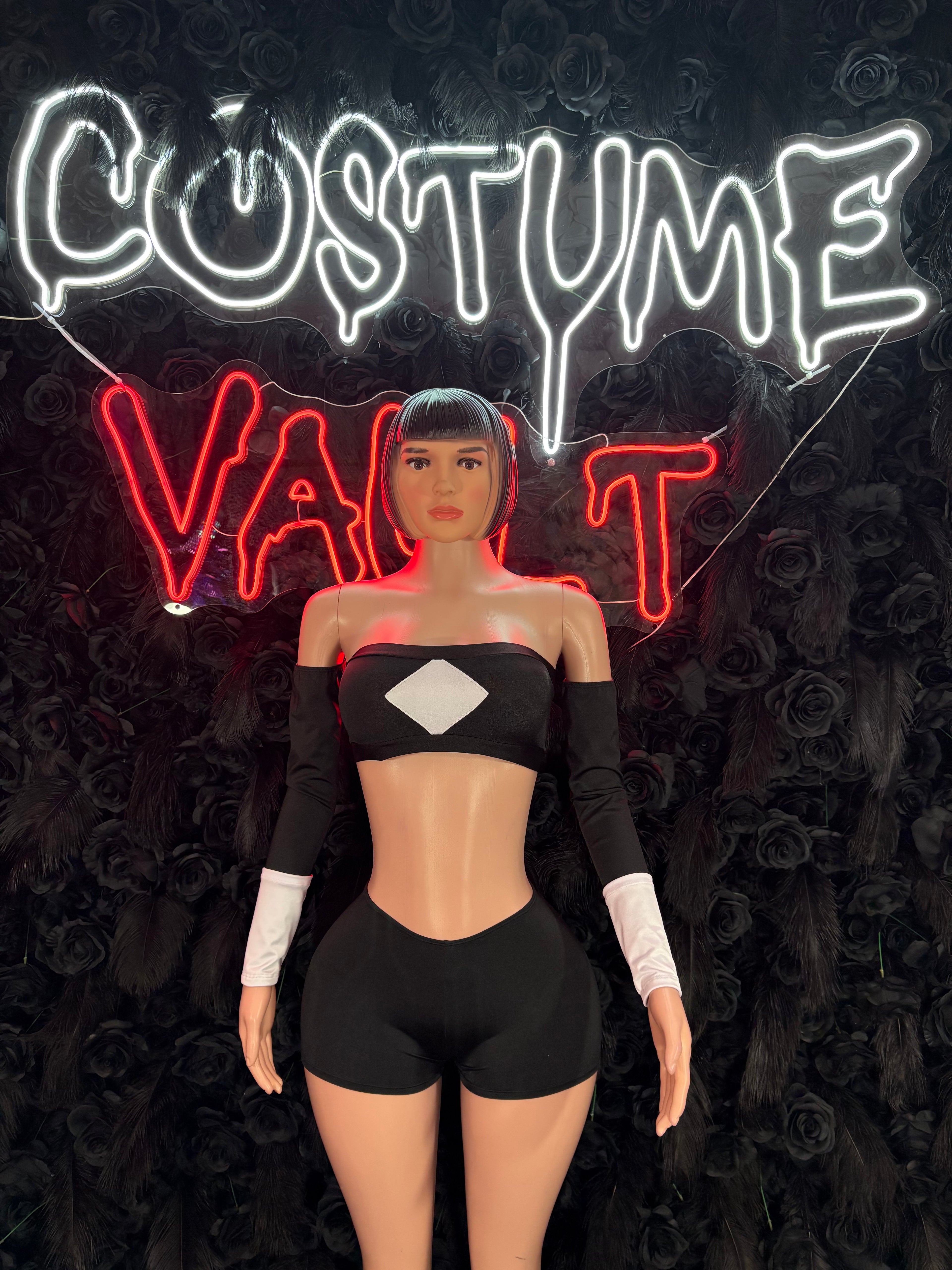 Black Superhero Costume Set – Women’s Halloween Cosplay & Clubwear Costume