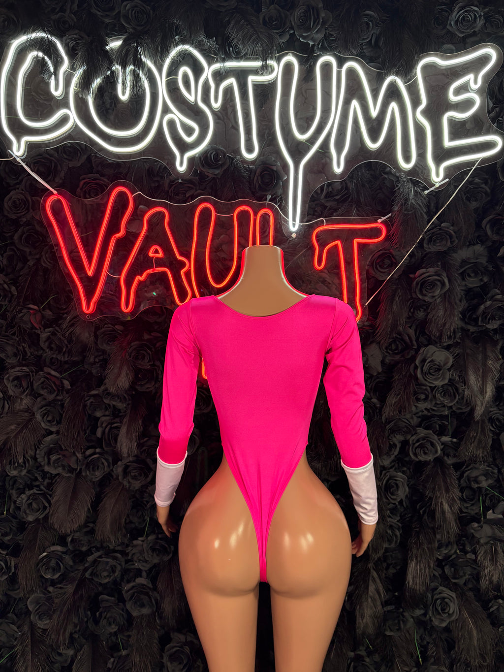 Pink Superhero Bottlegirl Bodysuit – Halloween Costume, Cosplay & Clubwear