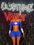 Blue Superhero Bottlegirl Two Piece Set – Halloween Costume, Cosplay & Clubwear